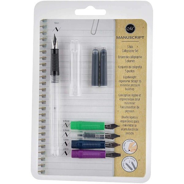Manuscript Creative Calligraphy 5 Nib Set - F / M / B / 2B / 4B (MT1981) | Reliance Fine Art |Calligraphy & Lettering