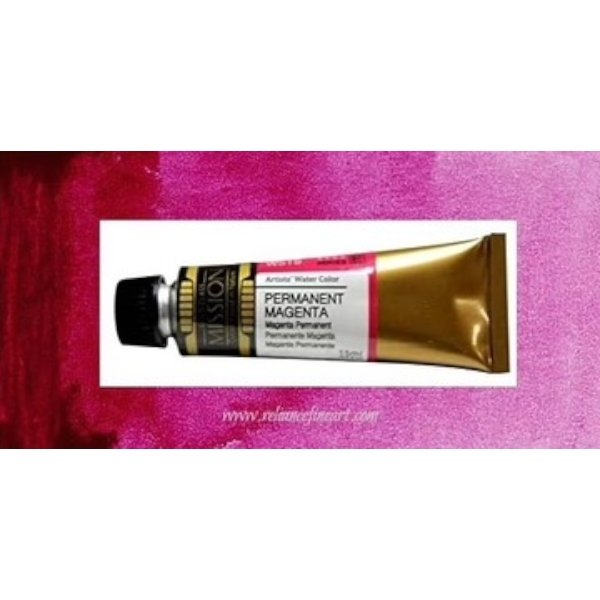 Mission Gold Watercolor 15ml - PERMANENT MAGENTA Quinacridone (W519) Series E | Reliance Fine Art |Mijello Mission Gold WatercolorWater ColorWatercolor Paint