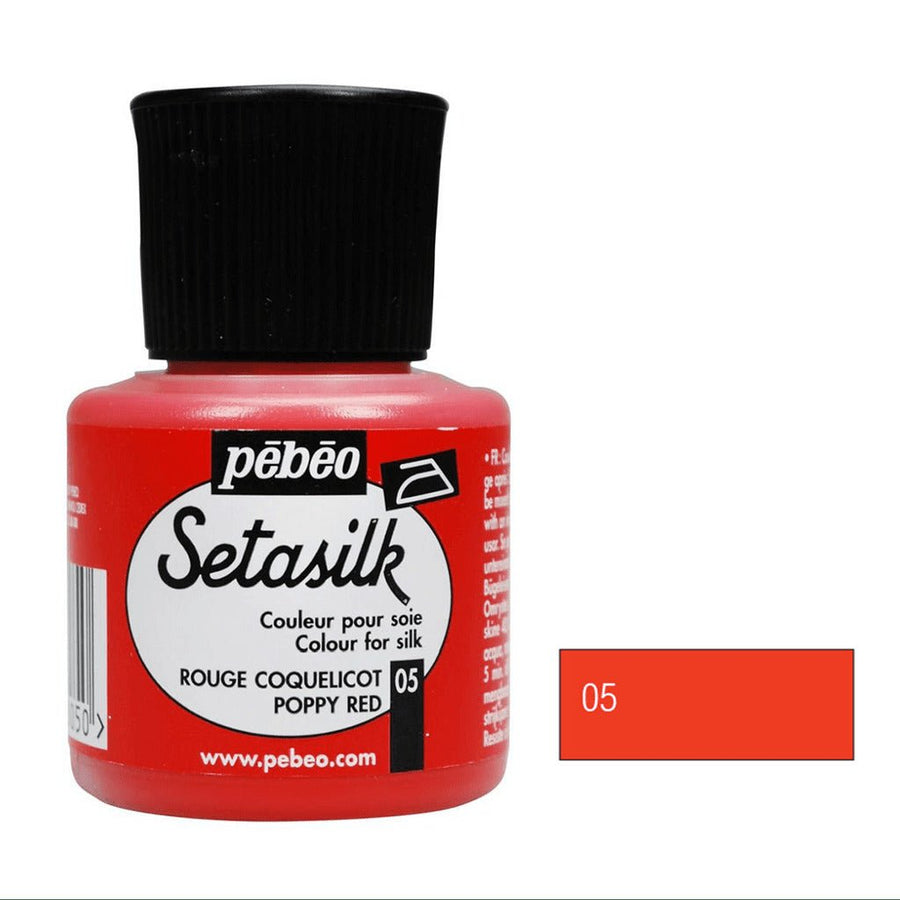 Pebeo Setasilk 45 ML Poppy Red (05) | Reliance Fine Art |Glass & Silk ColoursPebeo Setasilk Silk Colours