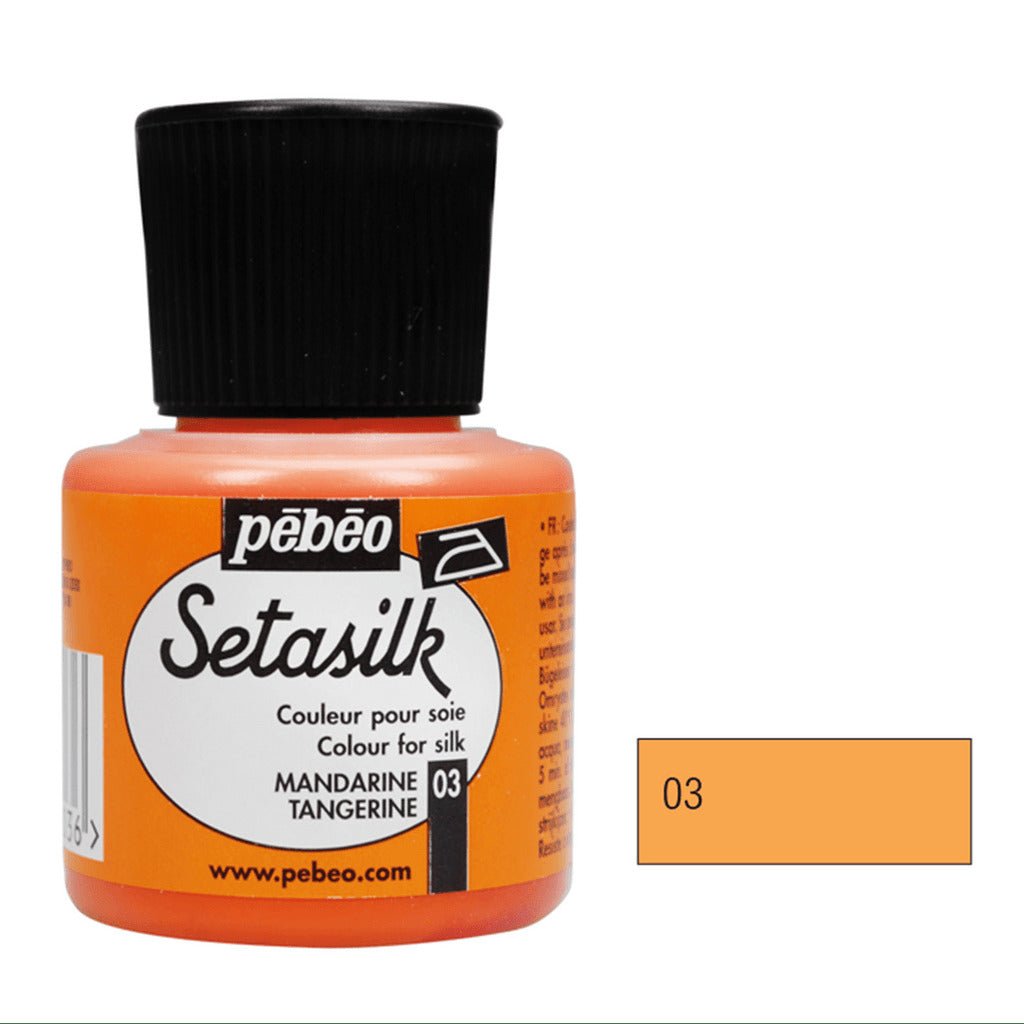 Pebeo Setasilk Silk Painting 45ml Tangerine (03) | Reliance Fine Art |Glass & Silk ColoursPebeo Setasilk Silk Colours