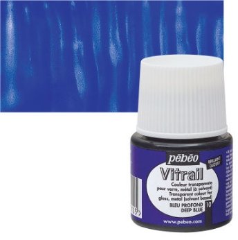 Pebeo Vitrail 45 ML Glass Colour Deep Blue (10) | Reliance Fine Art |Glass & Silk ColoursPebeo Vitrail Glass Colours