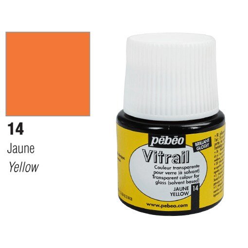 Pebeo Vitrail 45 ML Glass Colour Yellow (14) | Reliance Fine Art |Glass & Silk ColoursPebeo Vitrail Glass Colours