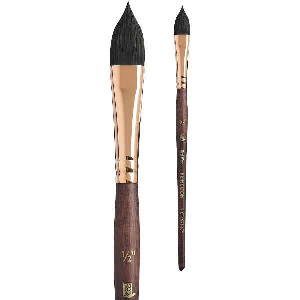 PRINCETON NEPTUNE SH OVAL WASH BRUSH Size 1/2 INCH SYNTHETIC SQUIRREL HAIR (P4750OW050) | Reliance Fine Art |Princeton Neptune BrushesWatercolour Brushes