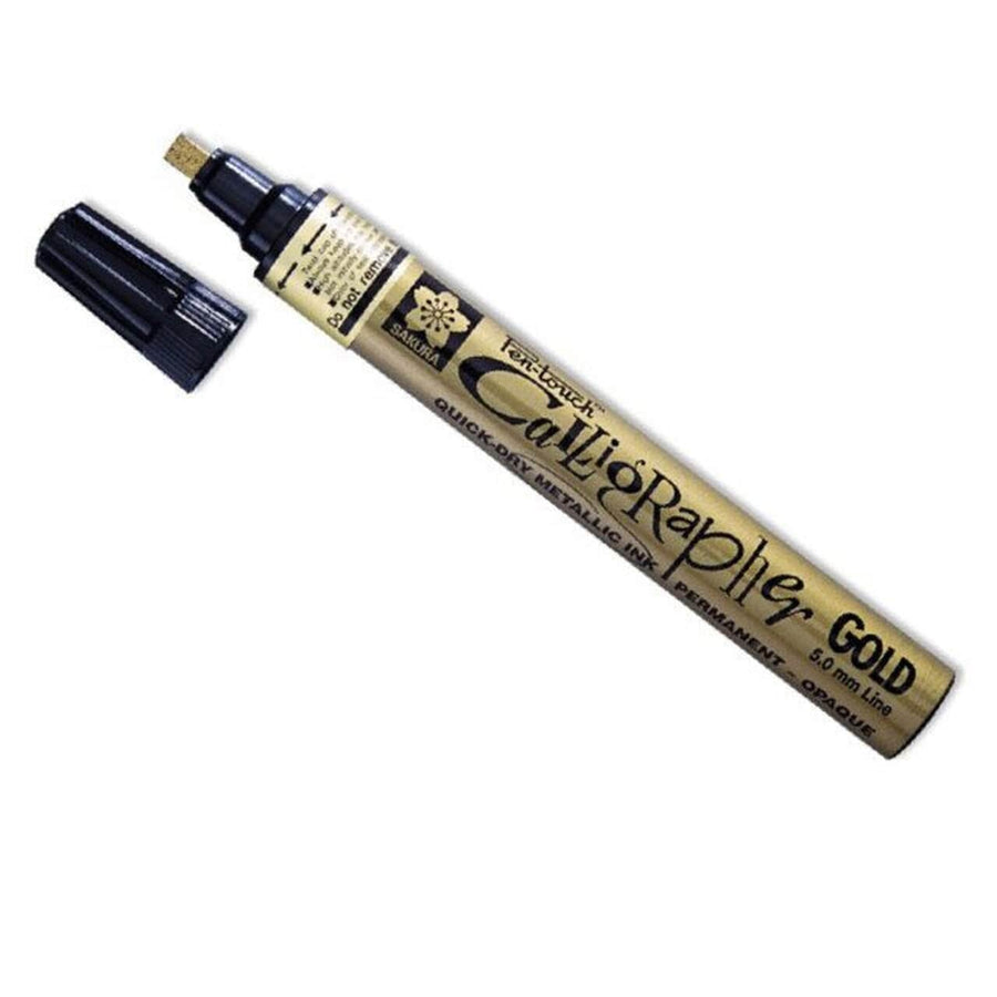 Sakura Pentouch Calligrapher 5 mm Gold | Reliance Fine Art |Calligraphy & LetteringMarkersPaint Markers