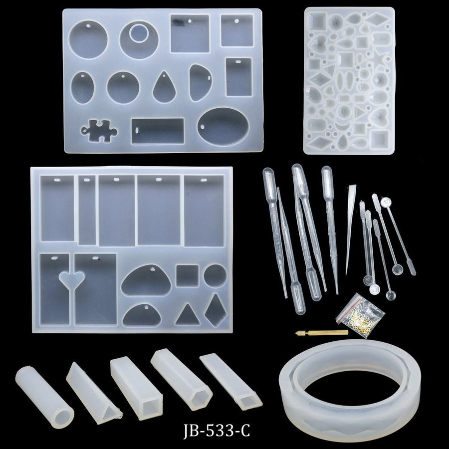 Silicone Mould Diy Jewellery Set of 68 Pcs Pendant (JB-533-C) | Reliance Fine Art |Moulds & Surfaces for Resin and Fluid ArtResin and Fluid Art