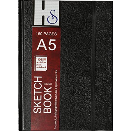 Sketch Book A5 110 GSM 160 Pages (Hard Bound) | Reliance Fine Art |Art JournalsArt PadsSketch Pads & Papers