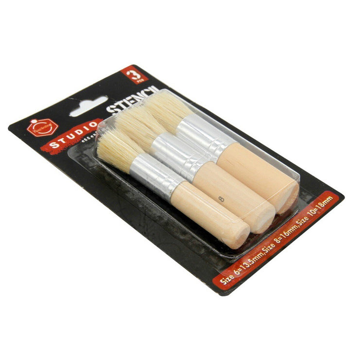 Stencil Brush Set of 3 - 6,8,10mm (E0382) | Reliance Fine Art |Art Tools & Accessories