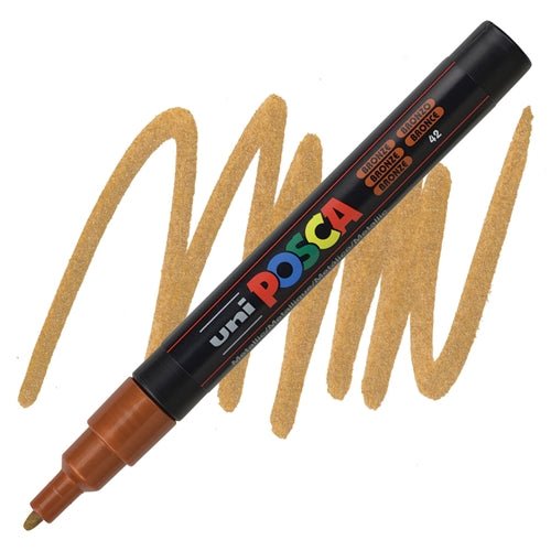 Uni Posca Marker Bronze 0.9-1.3mm (12T) | Reliance Fine Art |MarkersPaint Markers