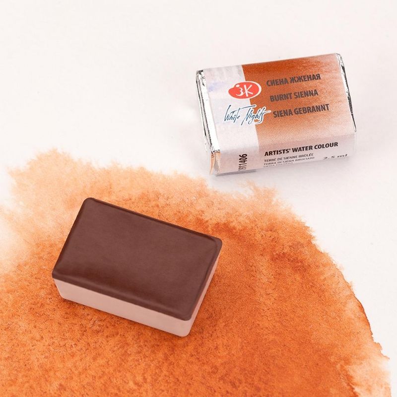 White Nights Artist Watercolour Full Pan Burnt Sienna (406) | Reliance Fine Art |St. Petersburg White Nights Watercolor Full PansWater ColorWatercolor Paint