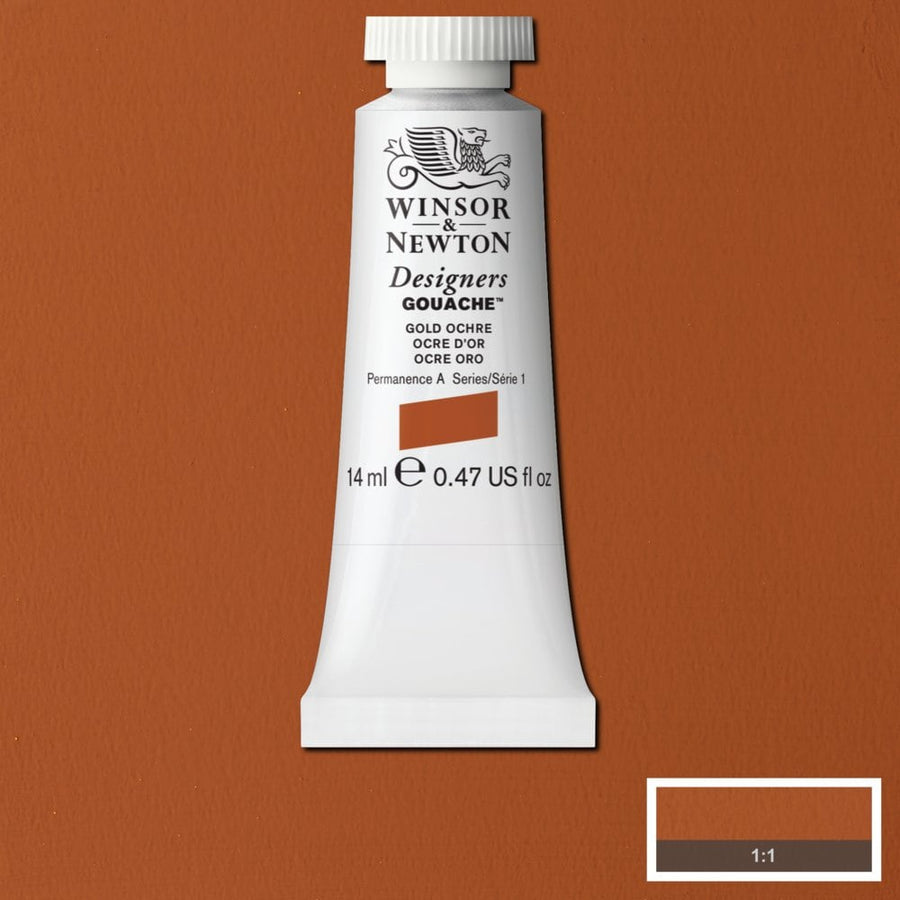 Winsor Newton Designer Gouache Gold Ochre 14 ML S1 | Reliance Fine Art |Gouache PaintsWinsor & Newton Designer Gouache