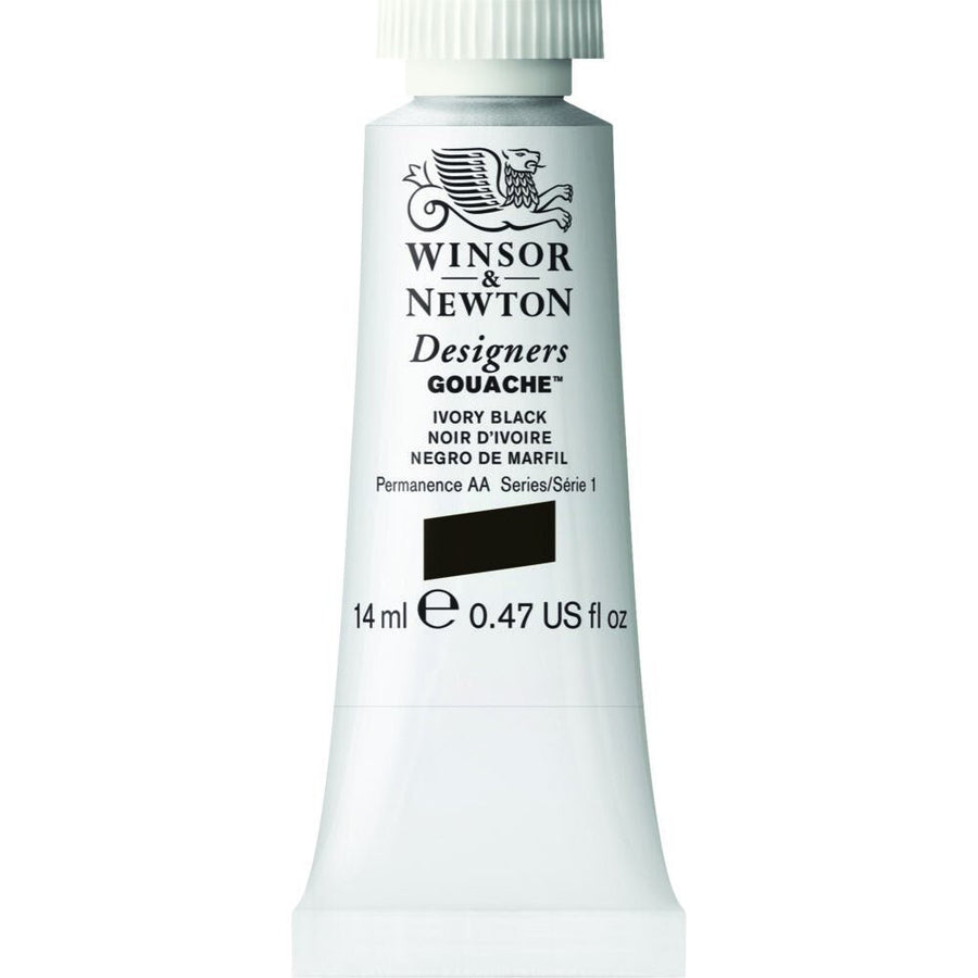Winsor Newton Designer Gouache Ivory Black 14 ML S1 | Reliance Fine Art |Gouache PaintsWinsor & Newton Designer Gouache
