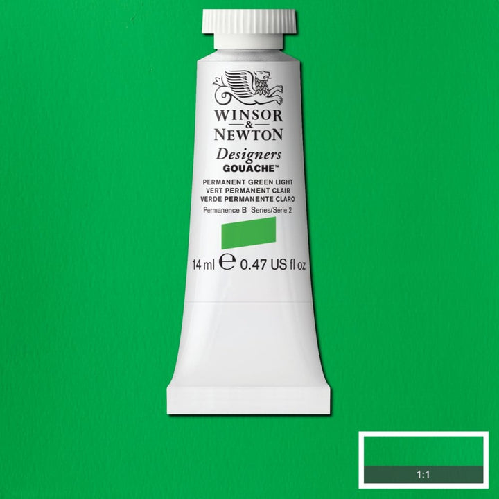 Winsor Newton Designer Gouache Permanent Green Light 14 ML S2 | Reliance Fine Art |Gouache PaintsWinsor & Newton Designer Gouache