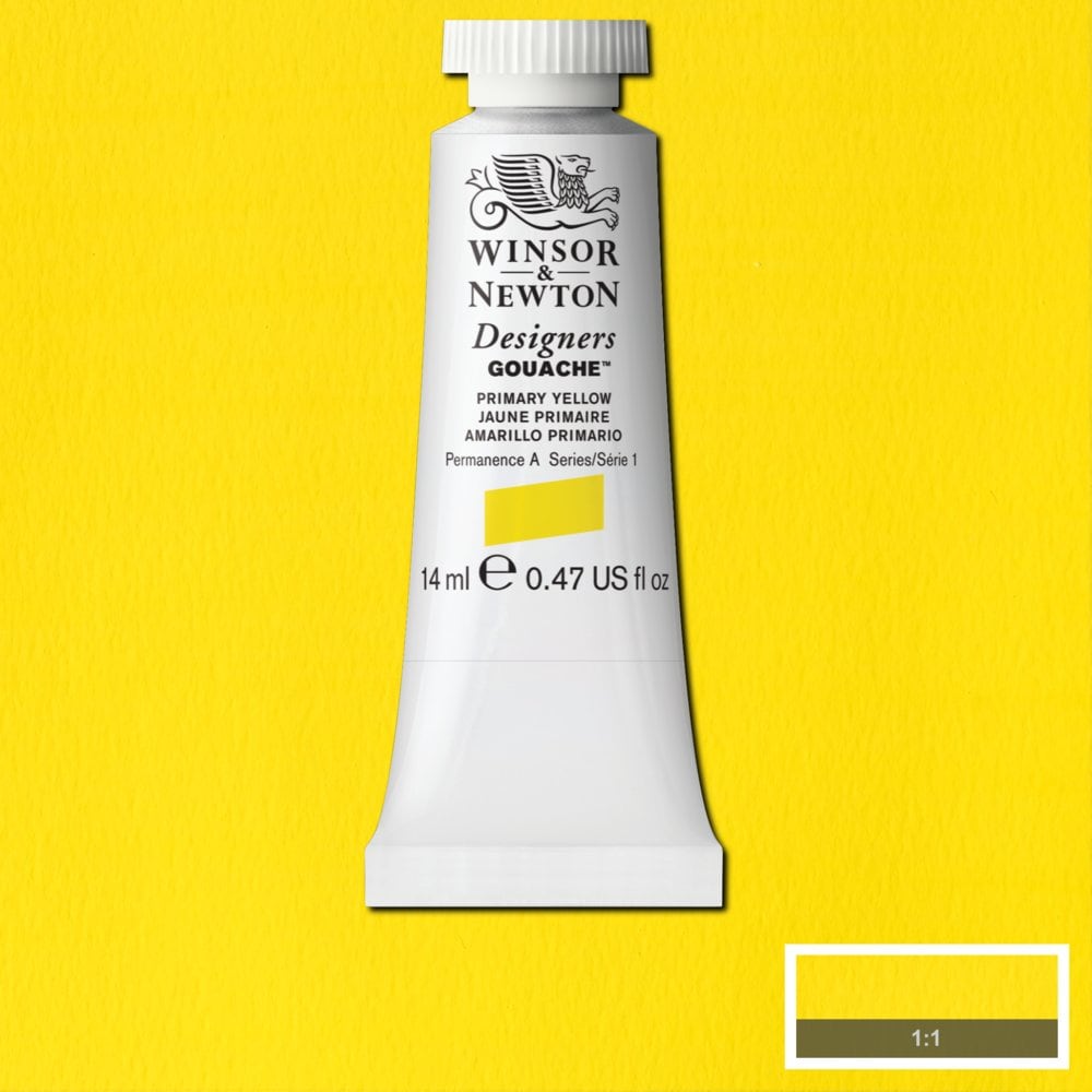 Winsor Newton Designer Gouache Primary Yellow 14 ML S1 | Reliance Fine Art |Gouache PaintsWinsor & Newton Designer Gouache