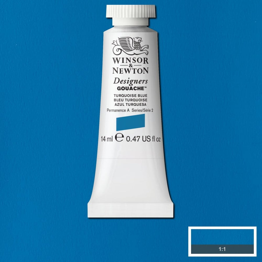 Winsor Newton Designer Gouache Turquoise Blue 14 ML S2 | Reliance Fine Art |Gouache PaintsWinsor & Newton Designer Gouache