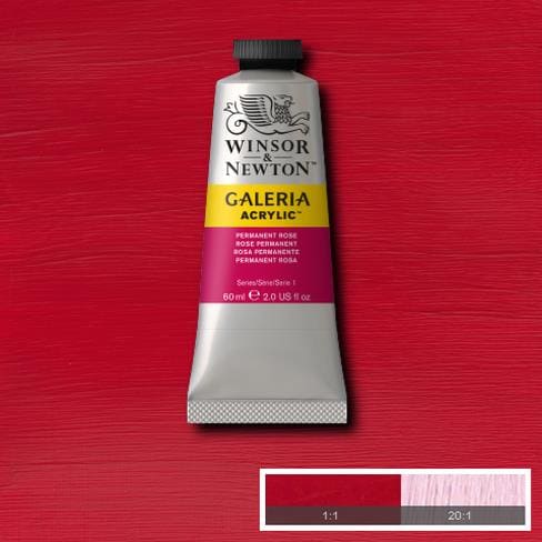 Winsor & Newton Galeria Acrylic 60ML Permanent Rose | Reliance Fine Art |Acrylic PaintsWinsor Newton Galeria Acrylic Paint