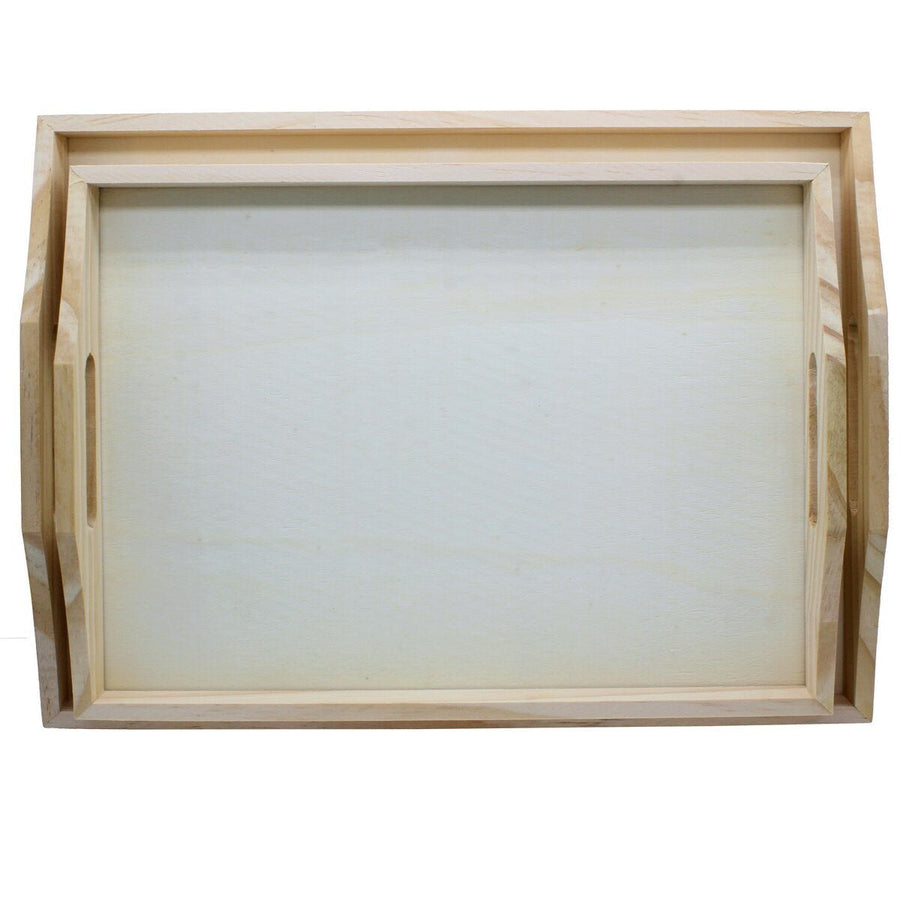 Wooden Decoupage Tray Square Set of 2pcs (WTSD1194) | Reliance Fine Art |Moulds & Surfaces for Resin and Fluid ArtResin and Fluid Art